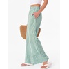 image:imageANRABESS Womens Gingham Striped Wide Leg Palazzo Lounge Pants with PocketsGreen Plaid