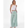 image:imageANRABESS Womens Gingham Striped Wide Leg Palazzo Lounge Pants with PocketsGreen Plaid