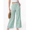 image:imageANRABESS Womens Gingham Striped Wide Leg Palazzo Lounge Pants with PocketsGreen Plaid