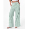 image:imageANRABESS Womens Gingham Striped Wide Leg Palazzo Lounge Pants with PocketsGreen Stripe