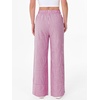 image:imageANRABESS Womens Gingham Striped Wide Leg Palazzo Lounge Pants with PocketsHot Pink Plaid