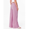 image:imageANRABESS Womens Gingham Striped Wide Leg Palazzo Lounge Pants with PocketsHot Pink Plaid