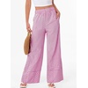image:imageANRABESS Womens Gingham Striped Wide Leg Palazzo Lounge Pants with PocketsHot Pink Plaid