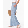 image:imageANRABESS Womens Gingham Striped Wide Leg Palazzo Lounge Pants with PocketsLight Blue Plaid