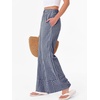image:imageANRABESS Womens Gingham Striped Wide Leg Palazzo Lounge Pants with PocketsNavy Blue Plaid