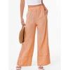 image:imageANRABESS Womens Gingham Striped Wide Leg Palazzo Lounge Pants with PocketsOrange Plaid