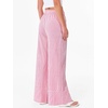 image:imageANRABESS Womens Gingham Striped Wide Leg Palazzo Lounge Pants with PocketsPink Plaid