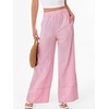 image:imageANRABESS Womens Gingham Striped Wide Leg Palazzo Lounge Pants with PocketsPink Plaid