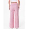 image:imageANRABESS Womens Gingham Striped Wide Leg Palazzo Lounge Pants with PocketsPink Plaid