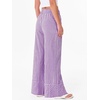 image:imageANRABESS Womens Gingham Striped Wide Leg Palazzo Lounge Pants with PocketsPurple Plaid