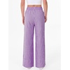 image:imageANRABESS Womens Gingham Striped Wide Leg Palazzo Lounge Pants with PocketsPurple Plaid