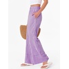image:imageANRABESS Womens Gingham Striped Wide Leg Palazzo Lounge Pants with PocketsPurple Plaid