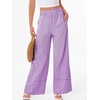 image:imageANRABESS Womens Gingham Striped Wide Leg Palazzo Lounge Pants with PocketsPurple Plaid