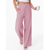 image:imageANRABESS Womens Gingham Striped Wide Leg Palazzo Lounge Pants with PocketsRed Stripe