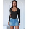 image:imageANRABESS Womens Long Sleeve Bodysuits TopBlack