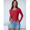 image:imageANRABESS Womens Long Sleeve Bodysuits TopBright Red