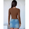 image:imageANRABESS Womens Long Sleeve Bodysuits TopBrown