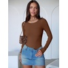 image:imageANRABESS Womens Long Sleeve Bodysuits TopBrown