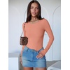 image:imageANRABESS Womens Long Sleeve Bodysuits TopCoral