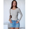 image:imageANRABESS Womens Long Sleeve Bodysuits TopGrey