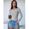 image:imageANRABESS Womens Long Sleeve Bodysuits TopGrey