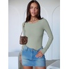 image:imageANRABESS Womens Long Sleeve Bodysuits TopLight Green