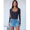 image:imageANRABESS Womens Long Sleeve Bodysuits TopNavy Blue