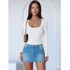 image:imageANRABESS Womens Long Sleeve Bodysuits TopWhite