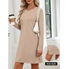 image:imageANRABESS Womens Long Sleeve Fall Casual T Shirt Mini DressAlmond