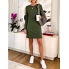 image:imageANRABESS Womens Long Sleeve Fall Casual T Shirt Mini DressArmy Green
