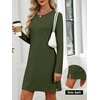 image:imageANRABESS Womens Long Sleeve Fall Casual T Shirt Mini DressArmy Green