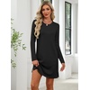 image:imageANRABESS Womens Long Sleeve Fall Casual T Shirt Mini DressBlack