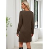 image:imageANRABESS Womens Long Sleeve Fall Casual T Shirt Mini DressBrown