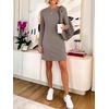 image:imageANRABESS Womens Long Sleeve Fall Casual T Shirt Mini DressCoffee Grey