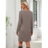 image:imageANRABESS Womens Long Sleeve Fall Casual T Shirt Mini DressCoffee Grey