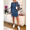 image:imageANRABESS Womens Long Sleeve Fall Casual T Shirt Mini DressDeep Blue