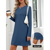 image:imageANRABESS Womens Long Sleeve Fall Casual T Shirt Mini DressDeep Blue