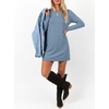 image:imageANRABESS Womens Long Sleeve Fall Casual T Shirt Mini DressGrey Blue