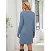 image:imageANRABESS Womens Long Sleeve Fall Casual T Shirt Mini DressGrey Blue