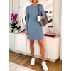 image:imageANRABESS Womens Long Sleeve Fall Casual T Shirt Mini DressGrey Blue