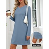 image:imageANRABESS Womens Long Sleeve Fall Casual T Shirt Mini DressGrey Blue