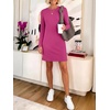 image:imageANRABESS Womens Long Sleeve Fall Casual T Shirt Mini DressHot Pink