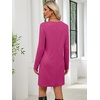 image:imageANRABESS Womens Long Sleeve Fall Casual T Shirt Mini DressHot Pink