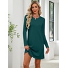 image:imageANRABESS Womens Long Sleeve Fall Casual T Shirt Mini DressLake Green
