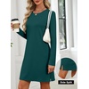 image:imageANRABESS Womens Long Sleeve Fall Casual T Shirt Mini DressLake Green