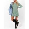 image:imageANRABESS Womens Long Sleeve Fall Casual T Shirt Mini DressLight Green