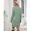 image:imageANRABESS Womens Long Sleeve Fall Casual T Shirt Mini DressLight Green
