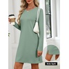 image:imageANRABESS Womens Long Sleeve Fall Casual T Shirt Mini DressLight Green