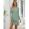 image:imageANRABESS Womens Long Sleeve Fall Casual T Shirt Mini DressLight Green