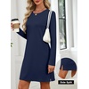 image:imageANRABESS Womens Long Sleeve Fall Casual T Shirt Mini DressNavy Blue